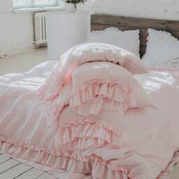 Linen Duvet Cover. Rustic Style Ruffled Duvet Cover & Pillowcases. French Linen Bedding Set. Washed Softened Linen. Mooshop New Colours - thumbnail 4