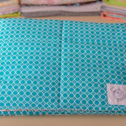 Baby Girl Quilt Teal & Coral Quilt, Girl Bedding, Baby Gift, Shower Shabby Chic Nursery, Blue Unique Gift - thumbnail 3