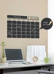 Chalkboard 2026 Calendar Wall Decal - Simple Shapes - thumbnail 1