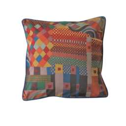 Liberty Bauhaus Cotton Cushion Cover Collier Campbell, 1960S Geometric Pillow - thumbnail 2