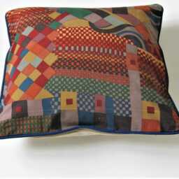 Liberty Bauhaus Cotton Cushion Cover Collier Campbell, 1960S Geometric Pillow - thumbnail 3
