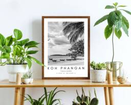 Koh Phangan Beach Print Minimalist Thailand Travel Art - thumbnail 1