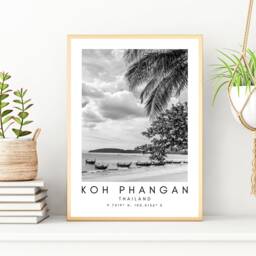 Koh Phangan Beach Print Minimalist Thailand Travel Art - thumbnail 2