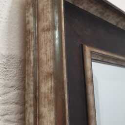 Dark Brown Antique Rustic Wall Mirror Rectangular Wooden Frame 106x76cm Bevelled Glass Handmade Home Interior Decor Made in UK - thumbnail 3