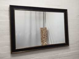 Dark Brown Antique Rustic Wall Mirror Rectangular Wooden Frame 106x76cm Bevelled Glass Handmade Home Interior Decor Made in UK