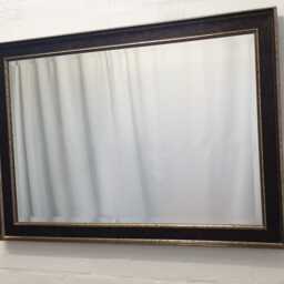 Dark Brown Antique Rustic Wall Mirror Rectangular Wooden Frame 106x76cm Bevelled Glass Handmade Home Interior Decor Made in UK - thumbnail 2