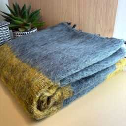 Yak Wool Blanket/ Living Room Throw /Sofa /Travel Throw/ Rug Camping Wrap/Meditation Out Door Hand-Loomed Nepal B1 - thumbnail 3