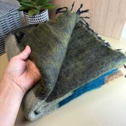 Yak Wool Blanket/ Living Room Throw /Sofa /Travel Throw/ Rug Camping Wrap/Meditation Out Door Hand-Loomed Nepal B13 - thumbnail 2