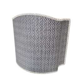 Venetian Lamp Shade Fortuny Fabric Black & Silver Tapa Pattern Half Lampshade - Handmade in Italy - thumbnail 4