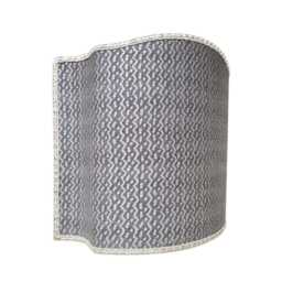 Venetian Lamp Shade Fortuny Fabric Black & Silver Tapa Pattern Half Lampshade - Handmade in Italy - thumbnail 3