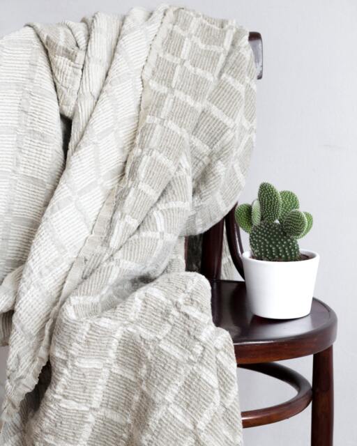 Jacquard Natural Linen Waffle Throw/Blanket Counterpane - image 1