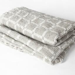 Jacquard Natural Linen Waffle Throw/Blanket Counterpane - thumbnail 3