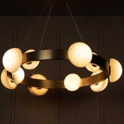 Hartum Marble Chandelier - Aged Metal, Modern Led Lighting - thumbnail 4