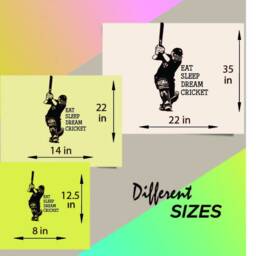 In-Style Decals Wall Vinyl Decal Home Decor Art Sticker Eat Sleep Dream Cricket Player Quote Batsman Sports Room Removable Mural Design 1718 - thumbnail 2