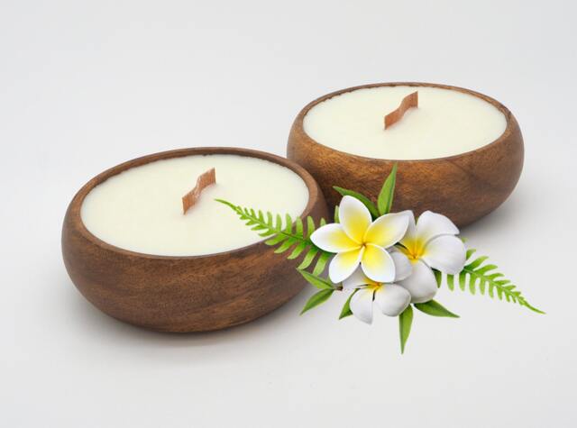 Plumeria - Set Of 2 Candles in Reusable Bowl - Made Usa - image 1