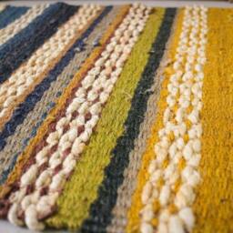 "Handmade Jute Hemp Rug Multicolor Indian Dhurrie - 1'4"" X 2'3" - thumbnail 3