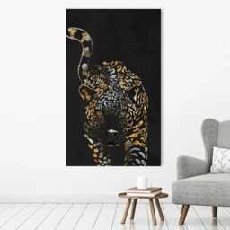 Black Jaguar Canvas Print, Sarah Manovski Artwork, Wild Animal Wall Art, Home Decor - thumbnail 1