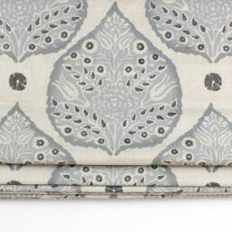 Galbraith & Paul Lotus Custom Roman Shades - Shown in Lapis On Logan Natural Linen - Comes Many Colors Made To Order - thumbnail 3