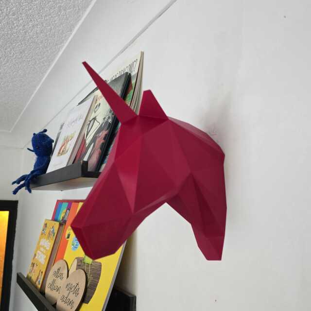 Unicorn Wall Geometric Art - Mount- 3D Printed Multiple Colours Available - image 1