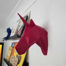 Unicorn Wall Geometric Art - Mount- 3D Printed Multiple Colours Available - thumbnail 1