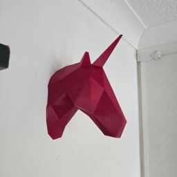 Unicorn Wall Geometric Art - Mount- 3D Printed Multiple Colours Available - thumbnail 3