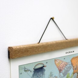 Marine Life Canvas Print Set, Oak Magnetic Hangers, French Vintage - thumbnail 2
