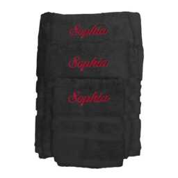 Charcoal Egyptian Cotton Towel Set, Personalized Embroidered Towels - thumbnail 3