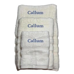 Charcoal Egyptian Cotton Towel Set, Personalized Embroidered Towels - thumbnail 4