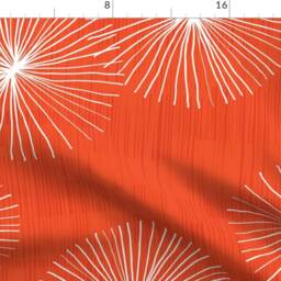 Dandelion Floral Curtain Panel - Coral Red Retro Mod Watermelon Doodle Custom Dandelions By Friztin - thumbnail 4