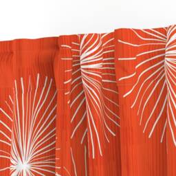 Dandelion Floral Curtain Panel - Coral Red Retro Mod Watermelon Doodle Custom Dandelions By Friztin - thumbnail 3