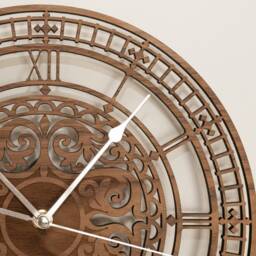 Handmade Wooden Silent Ornate Big Ben Wall Clock Up To 90cm in Oak, Cherry Or Walnut - Silver Gold Hands - thumbnail 4