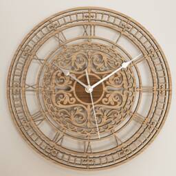 Handmade Wooden Silent Ornate Big Ben Wall Clock Up To 90cm in Oak, Cherry Or Walnut - Silver Gold Hands - thumbnail 3