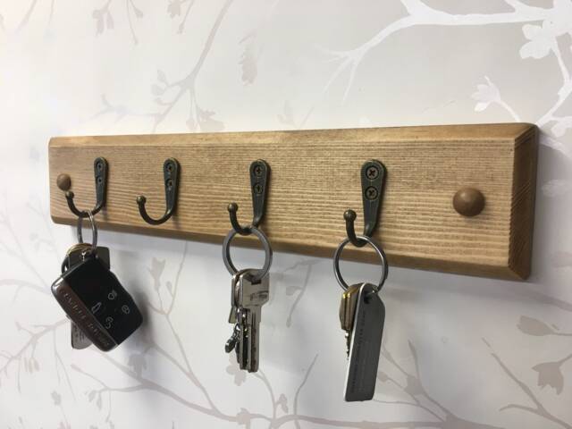 Handmade Oak Waxed Key & Coat Hook Rail - Choice Of Finishes - image 1