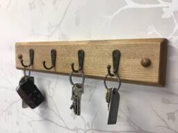 Handmade Oak Waxed Key & Coat Hook Rail - Choice Of Finishes