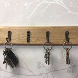 Handmade Oak Waxed Key & Coat Hook Rail - Choice Of Finishes - thumbnail 3