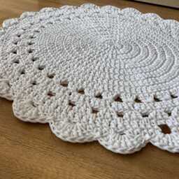 Handmade Crochet Cotton Rug Round Boho Rug For Nursery Or Living Room - thumbnail 2