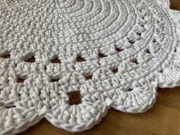 Handmade Crochet Cotton Rug Round Boho Rug For Nursery Or Living Room - thumbnail 1