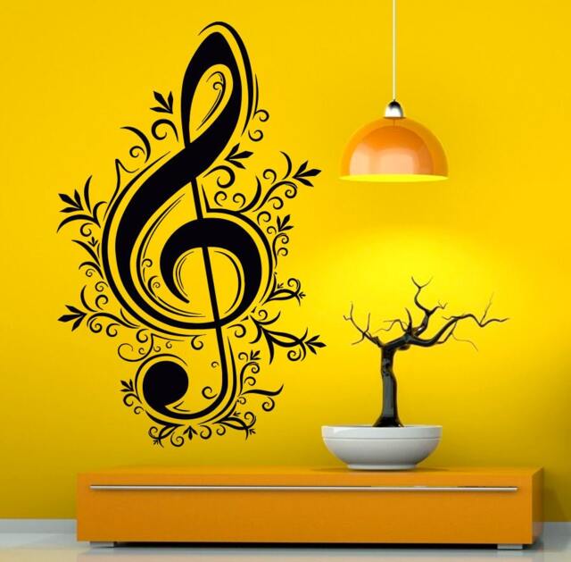 Music Wall Vinyl Decal Treble Clef Notes Sticker Interior Art Murals Home Removable Decor - 40Mu6 - image 1