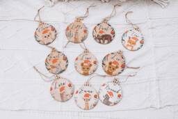 Christmas Baubles, Wooden Personalized Decorations, Gift - thumbnail 1