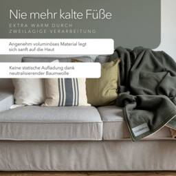 "Cozy Blanket - Forest Green/Sand White ""Perfect" - thumbnail 3