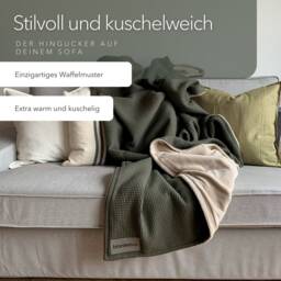 "Cozy Blanket - Forest Green/Sand White ""Perfect" - thumbnail 2