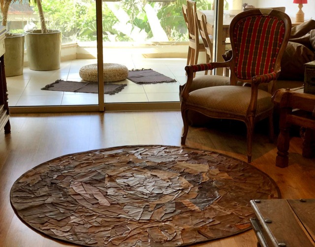 Circular Rug Leather 160 cm 5 Carpet Round Handmade Round Hand Decorative Floor Mat Carpet Rug Patch - image 1