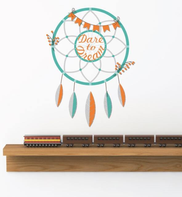 Tribal Dreamcatcher Teal Wall Sticker Decal - Kids Stickers, Animals Childrens Decals, Art, Room