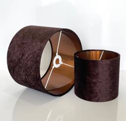 New Premium Quality Chocolate Brown Crushed Velvet With Copper Inner Lining Lamp Shade Pendant Light