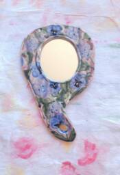 Alice in Wonderland Painted Ceramic Hand Mirror