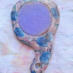 Alice in Wonderland Painted Ceramic Hand Mirror - thumbnail 4