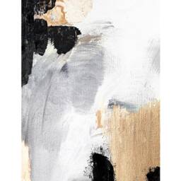 Set Of 2 Black Grey Gold Abstract Canvas Texture Detail, Pair Wall Art Print Home Decor Poster, Lounge, Hallway, Bathroom, Kitchen - thumbnail 3