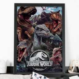Jurassic World Print - Dinosaur Collage Poster Kids Bedroom Wall Art - thumbnail 1