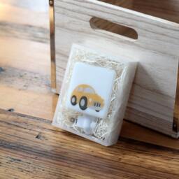 Car Fused Glass Nightlight - Nursery Baby Shower Gift Yellow Kids - thumbnail 3