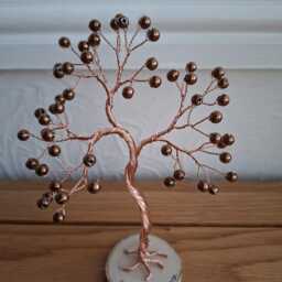 Personalised Copper Wedding Anniversary Tree, 7Th Gift For Couples, Handmade Wire Tree Sculpture - thumbnail 4